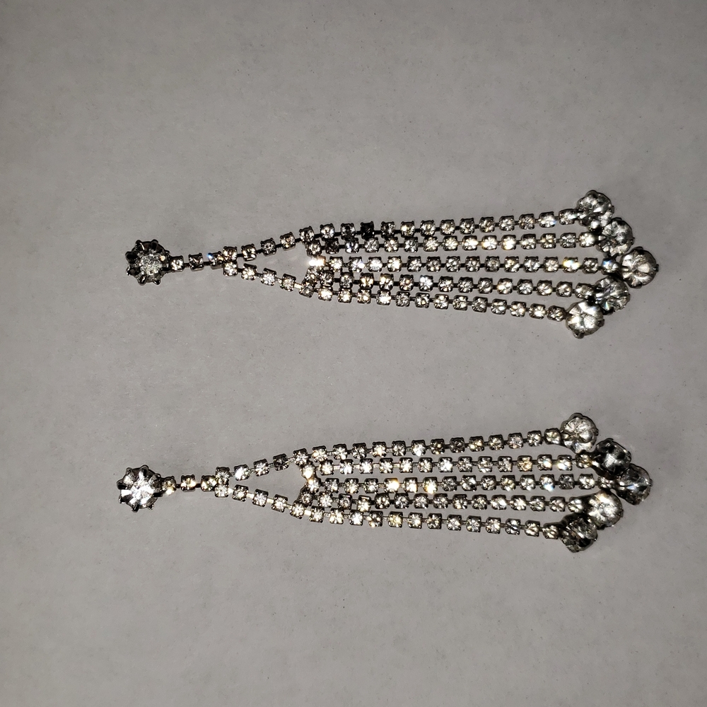 3.25" Crystal Dangle Earrings